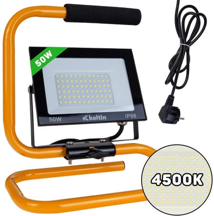 Keltin LED bouwlamp - 50W - verstelbare standaard - neutraal wit 4500K - IP66 bescherming