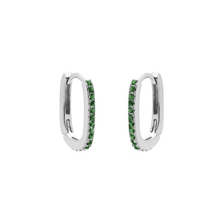 Karma Oorringen hoop ovaal zilver Groen