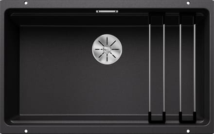 Silgranit spoelbak, 730x460 mm, met verschuifbare rails, antraciet