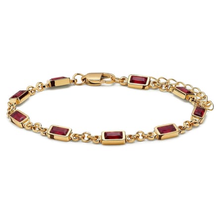 Prism | Vergulde armband met granaatrode stenen van kristalglas