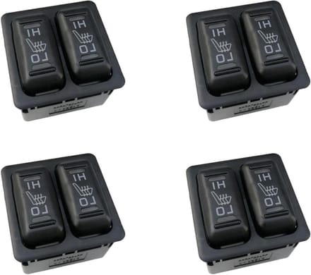 Stoelverwarming Knop - Schakelaar Bediening - Auto Interieur - Directe Vervanging - 4 Stuks - Zwart