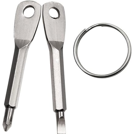 Draagbare Phillips Sleufschroevendraaier Sleutelhanger Multi Mini Zakformaat Reparatiegereedschap Gadget zilver