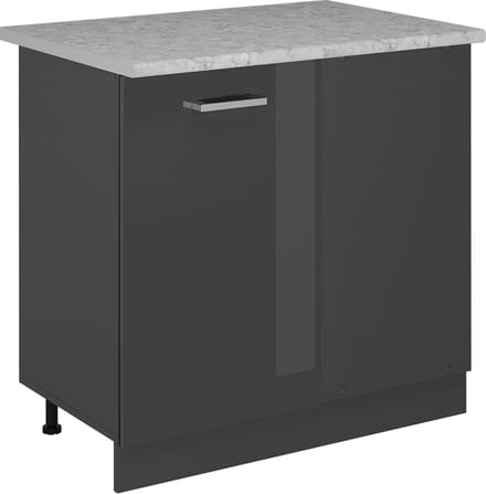Vicco R-Line Hoekkast – 86 cm WB Marmer Antraciet Hoogglans