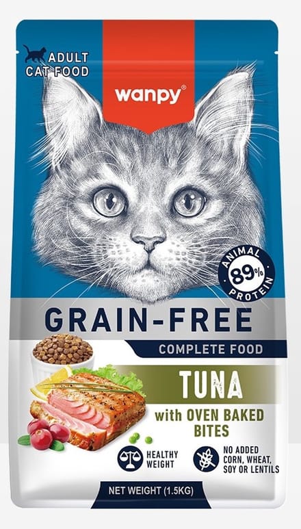 Wanpy - Kattenvoer - Droogvoer - Tonijn - Gezond gewicht - 1.5 kg - Graanvrij
