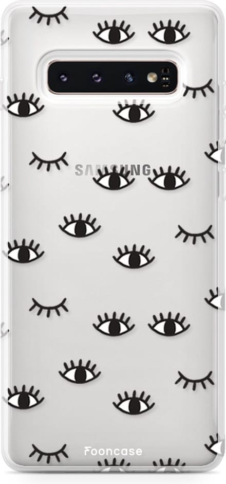 Fooncase Hoesje Geschikt voor Samsung Galaxy S10 Plus - Shockproof Case - Back Cover / Soft Case - Eyes / Ogen