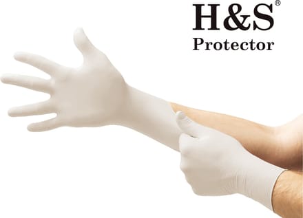 H&S PROTECTOR® - Nitril handschoenen - Wegwerp handschoenen - Wit - L - Poedervrij - 100 stuks