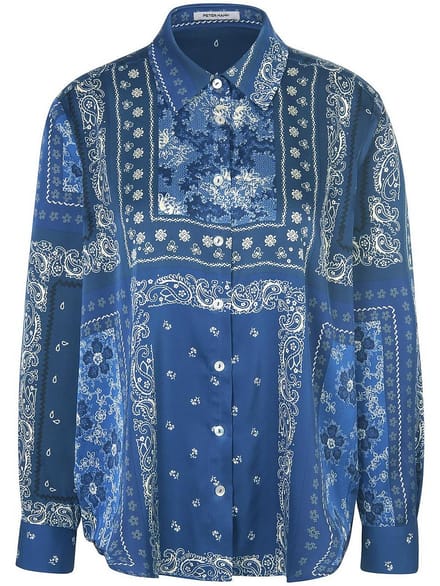 Blouse lange mouwen Van Peter Hahn blauw