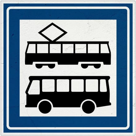 Bus en tramhalte bord - L3 | Sign Again materiaal | 30 x 30 cm