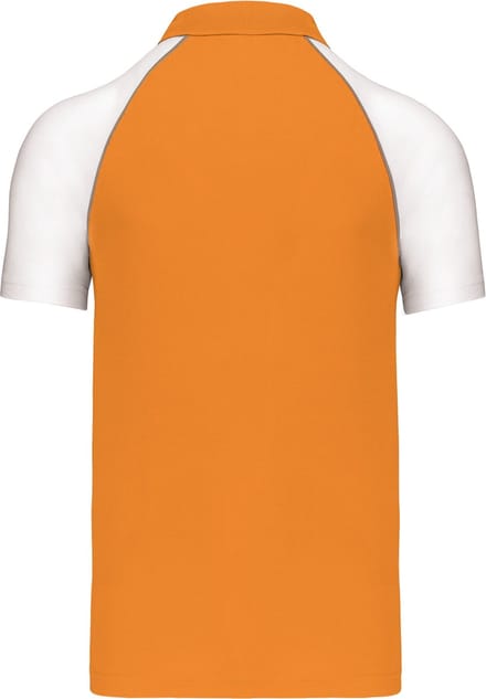 Herenpolo 'Baseball' korte mouwen Oranger/White - M