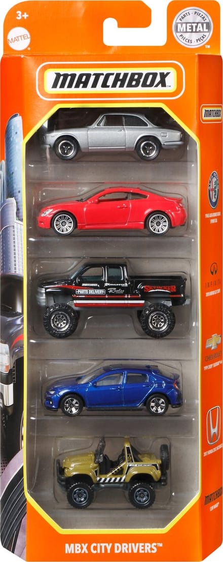 Matchbox 5-pack autootjes - HCJ04 - MBX Fire Rescue Voertuigen
