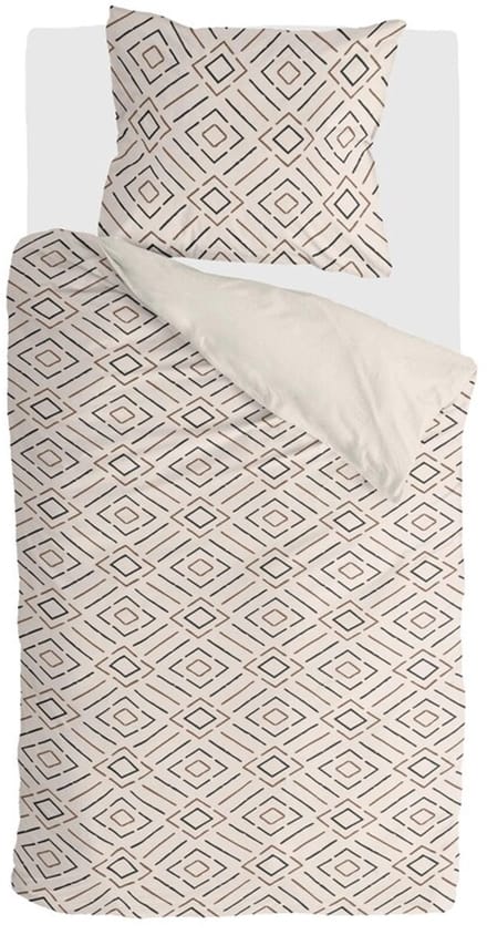 Byrklund Dekbedovertrek Vivid Lines - 140x220 - 100% Polyester - Beige