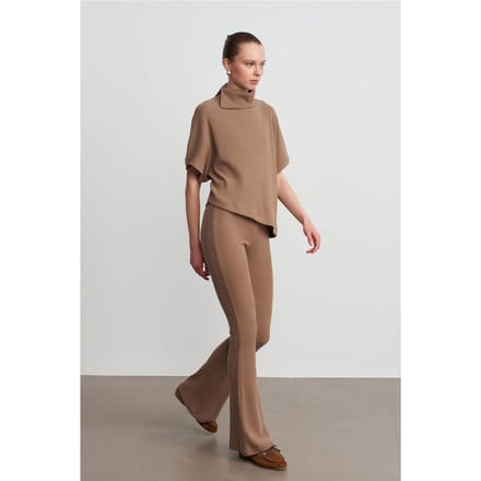 Hoge Taille Flared Gebreide Broek