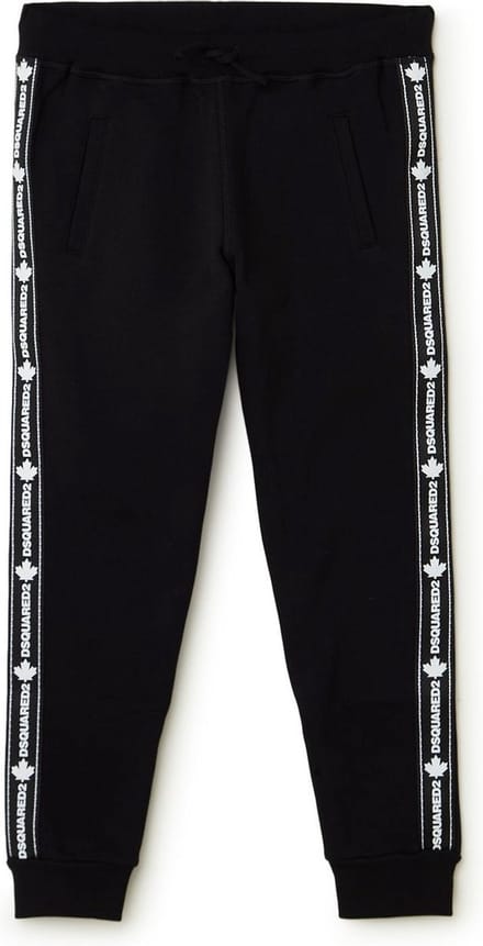 Dsquared2 Tapered fit joggingbroek met logoband - Zwart - Maat 128