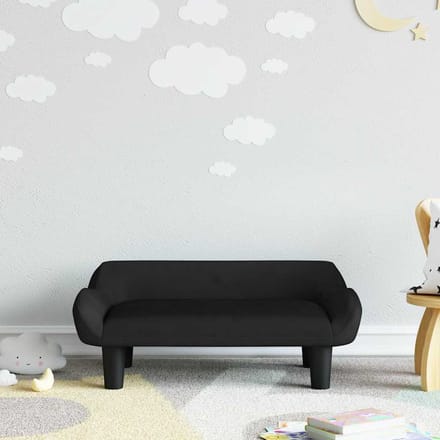 vidaXL - Kinderbank - 70x40x24 - cm - fluweel - zwart