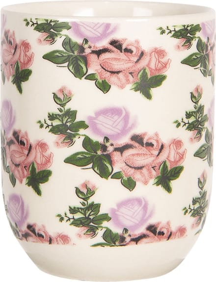Clayre & Eef Mok 100 ml Beige Roze Porselein Bloemen