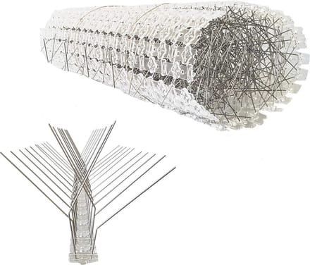 Effectieve 10 meter duivenafweer spikes - 4 rijen X-vormig voor balkons en luifels