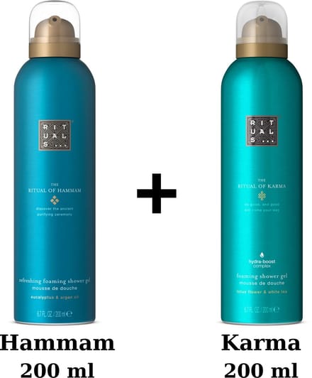 Rituals - Duo Set - Hammam Shower Gel 200 ml + Karma Shower Gel 200 ml - Douchegel - Doucheschuim