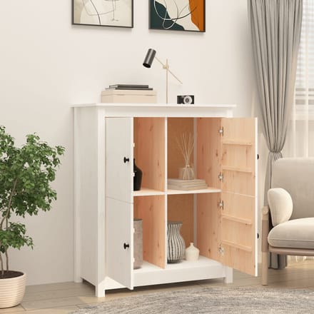 vidaXL - Dressoir - 83x41,5x100 - cm - massief - grenenhout - wit