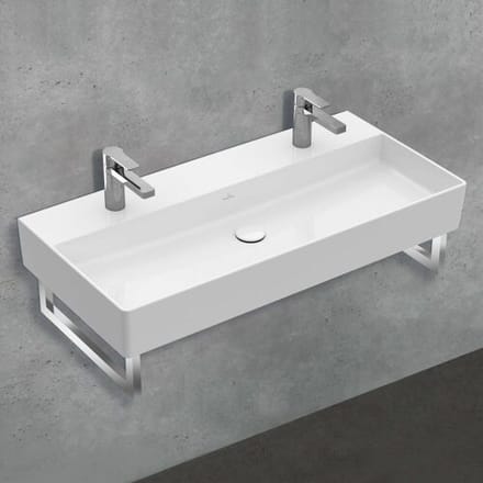 Villeroy & Boch Memento 2.0 washbasin 100 cm with 2 tap holes, without overflow 4A22A101