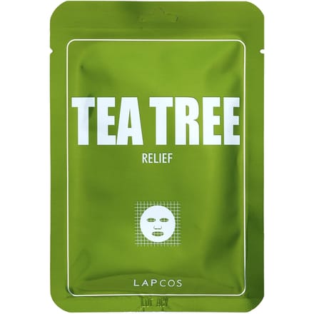 Lapcos, Tea Tree Beauty Sheet Mask, Relief, 1 sheet, 25 ml (0.84 fl oz) green