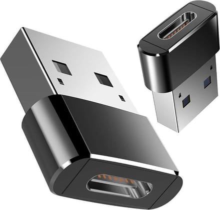 DrPhone C2 Pro - Metalen USB-C vrouwelijk naar USB 2.0 mannelijk Adapter – Converter – Zwart