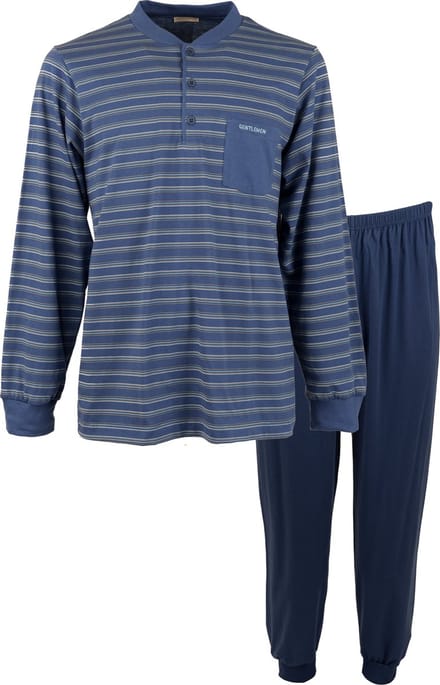 Gentlemen heren pyjama - maat M - Streep azul - knoop