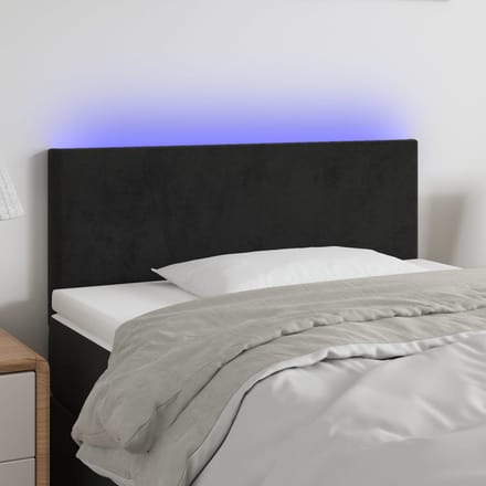 vidaXL - Hoofdbord - LED - 90x5x78/88 - cm - fluweel - zwart