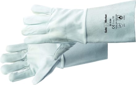 Handschoen SW 301564 Nappa las met rundsplit kap15cm - 10/XL - per paar