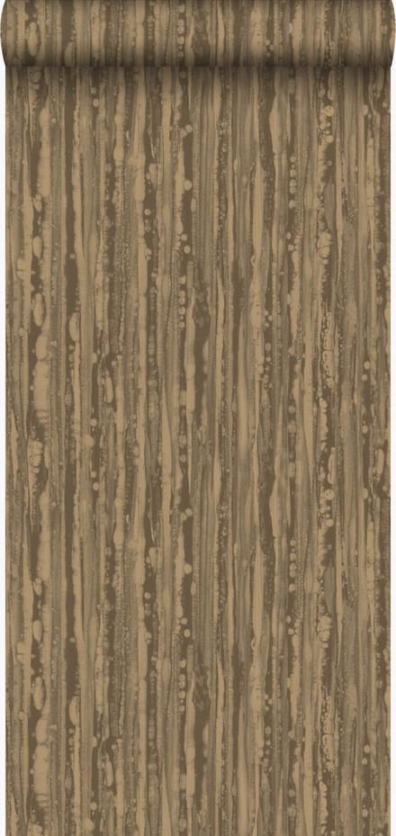 Origin Wallcoverings behang strepen glanzend koper bruin - 53 cm x 10.05 m - 346643