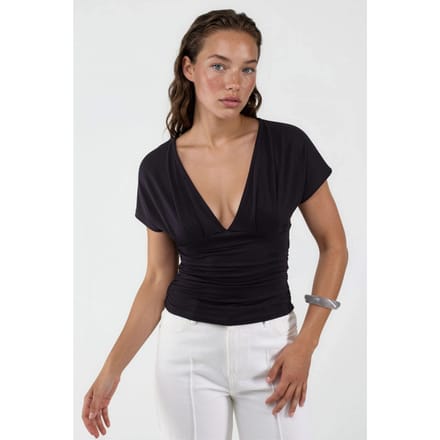 V-hals Blouse met Strikdetails