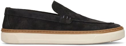 No Stress - Heren - Donkerblauwe suède loafers - Maat 41