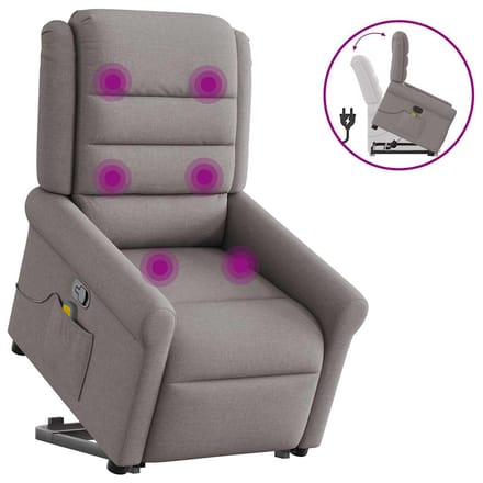 vidaXL - Sta-op-massagestoel - verstelbaar - stof - taupe