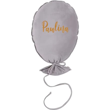 Gepersonaliseerd deluxe zilvergrijs balonikussen Malomi Kids