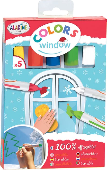 Aladine Kids Raamstiften Set 5 stuks Kerst