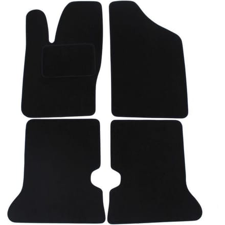 Vloermat - Fiat - Cinquecento - Zwart velours - Op maat - Antislip