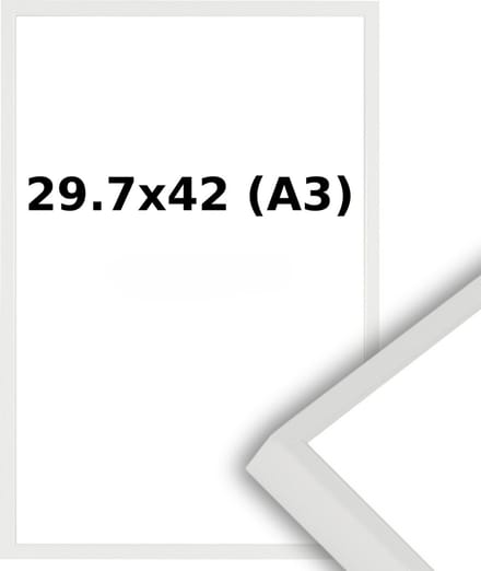 Aluminium Wissellijst A3 29.7 x 42 Wit - Ontspiegeld Glas - Professional