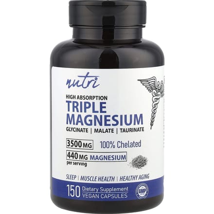 Triple Magnesium, Hoge Absorptie, 150 Veggie Capsules