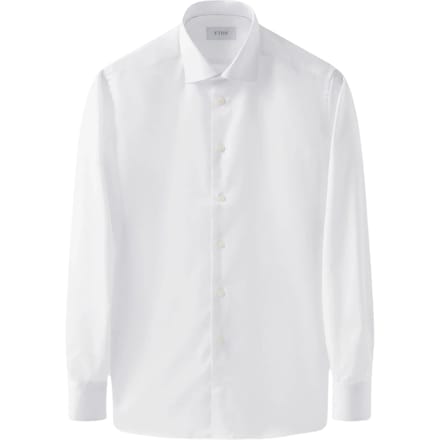Eton Solid Signature Twill Shirt Lange Mouw Overhemden Wit 100012342