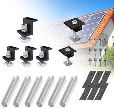 Zonnepaneel Bevestiging Set voor Plat Dak - 30 mm Houder met Eind- en Middenklemmen - 4 Stuks