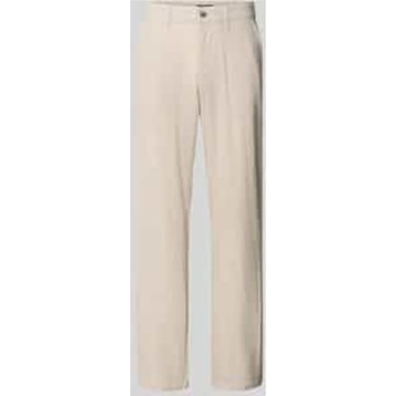 regular fit broek van mix van linnen en viscose met steekzakken