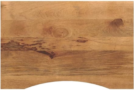 Massief Mangohouten Bureaublad met Ronding 100x50 cm Ruw Afwerking