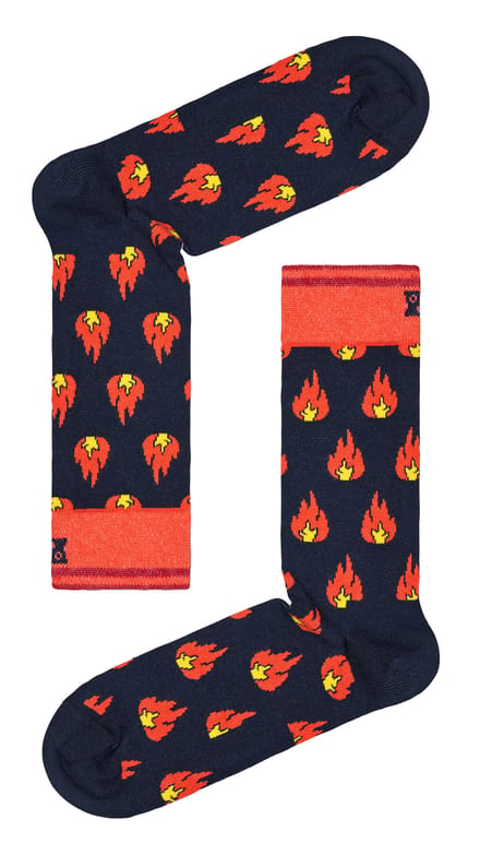 Happy Socks - Novelty Vlammen Design Sokken | Geweldig Cadeau - Vlammen