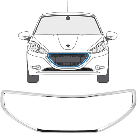 Frame van de grille voor Peugeot 208 2012-2015
