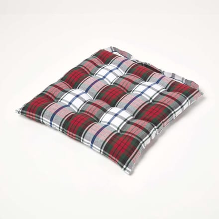 Homescapes Macduff tartan zitkussen, 100% katoen, 40 x 40 cm