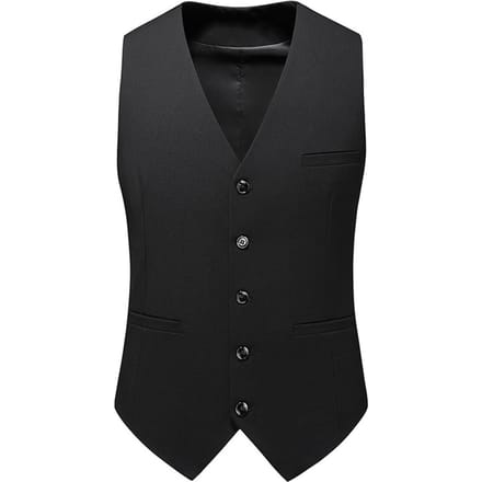 Slim Fit Effen Kleur Mode Vest Zwart