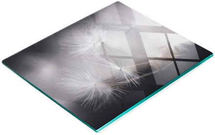 Decoratieve glazen snijplank met paardenbloemmotief, 60x52 cm