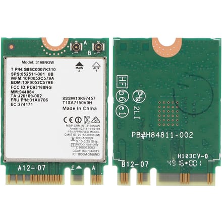 Carte réseau Wifi double bande sans fil AC Internet 3168NGW avec Bluetooth 4.2