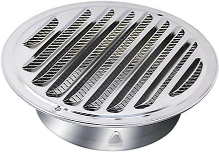 Rond Ventilatiescherm 100mm RVS met Insectennet en Windkap