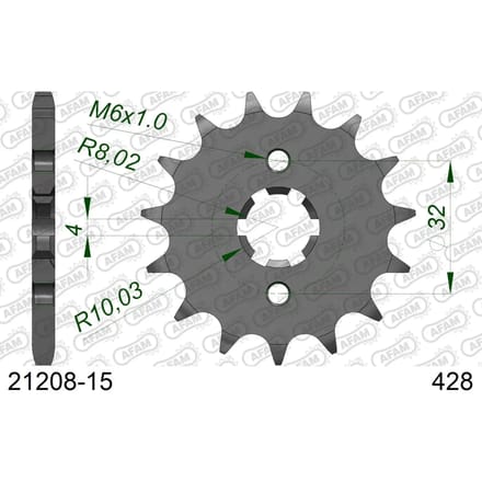 Tandwiel Afam 428 15 dents