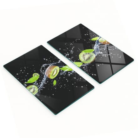 Decoratieve glazen serveerplanken voor kiwi- en watersnacks 2x30x52 cm